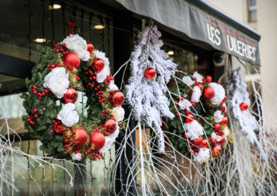 Décoration de Noël - Devanture Brasserie Les Tuileries